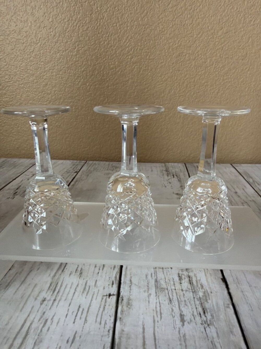 3 X Waterford Crystal ALANA 3 3/8" Cordial/Liqueur Glasses Diamond Cut Gothic Ma - Picture 6 of 10